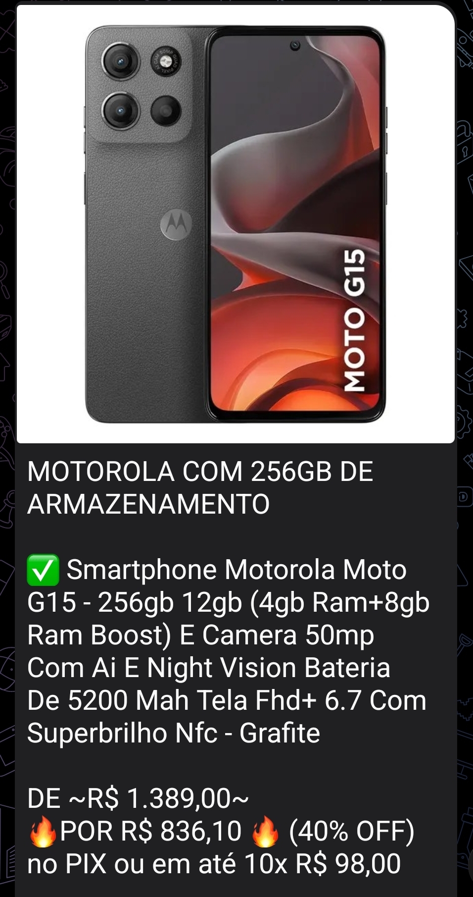Motorola Moto G15 256GB
