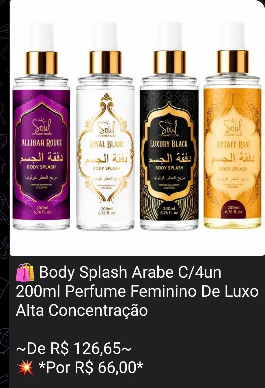 Body Splash Árabe 4un 200ml